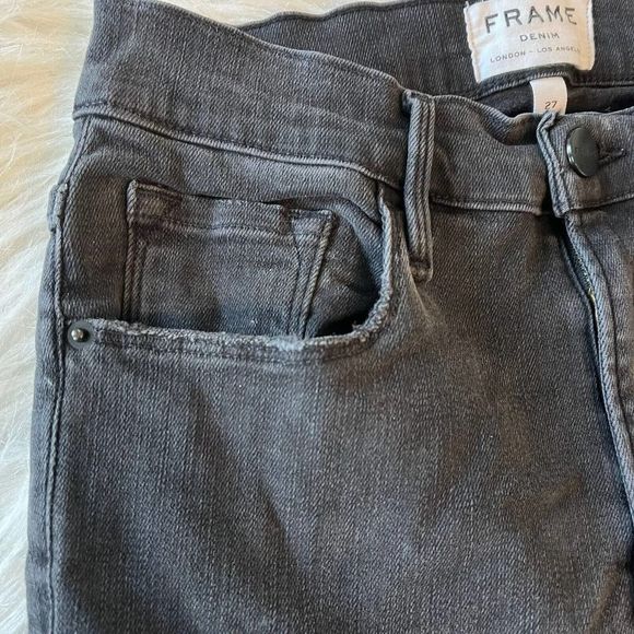 Frame Jeans Ali High Rise Cigarette Skinny Denim Ankle Size 27 Gray Faded 25x26 - Picture 12 of 13